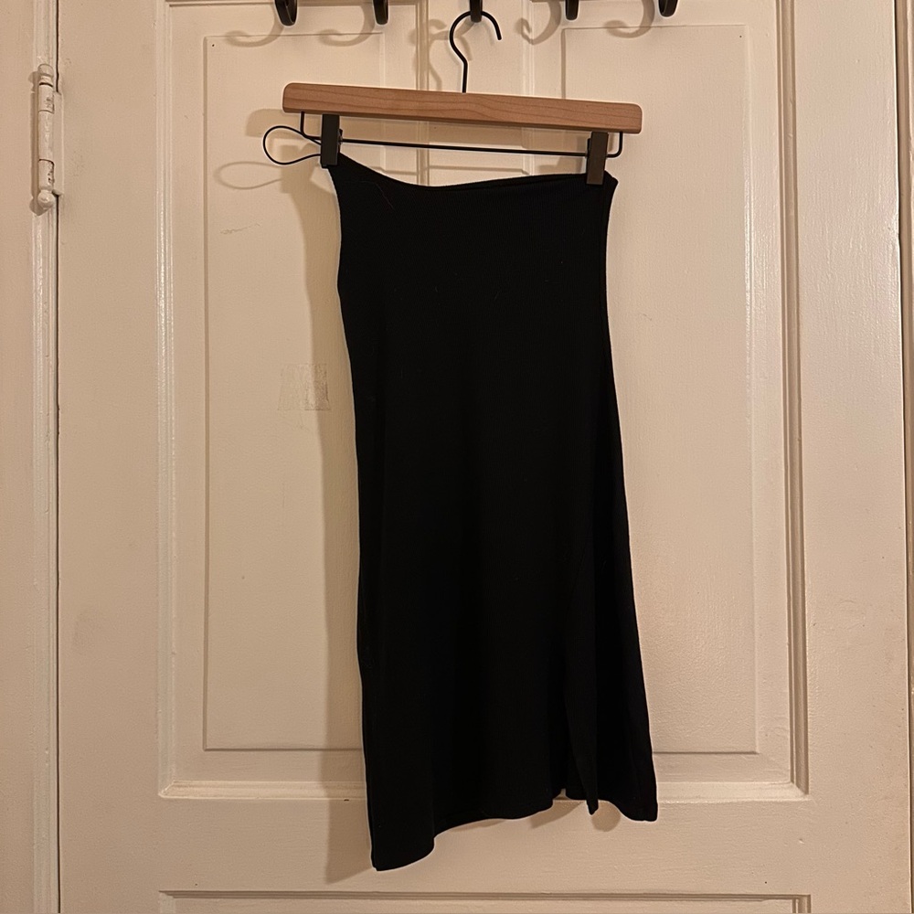 Joah Brown Corded Single Strap One Shoulder Ribbed Mini Dress Black Small Medium - Picture 5 of 8